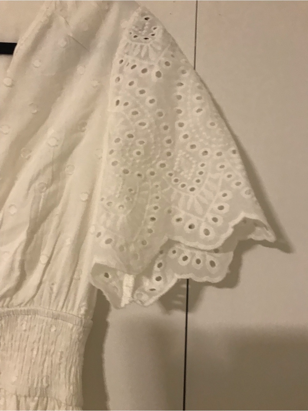 Solitaire White Eyelet Maxi Dress with Smocked Waist 0028 - Picture 4 of 4